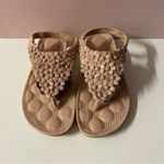 NWOT Nude & Light Pink Floral Sling Back Thong Sandals Size 39/7.5 Photo 1