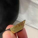 Steve Madden Black Satchel Tote Bag Purse Gold And Floral Accents Photo 2