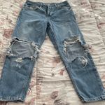 Topshop Moto Hayden Boyfriend Distressed Ripped Light Blue Jeans, size 26x30” Photo 12