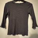 Ralph Lauren Lauren  Black and White Striped Women's Top Size Medium Photo 3
