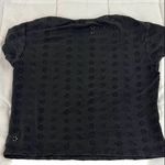 Brandy Melville Black Eyelet Short Sleeve Crop Top Photo 2