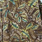 Scott Taylor Silk Blend Tropical Print Blouse 2X Plus Button Front Brown Photo 5