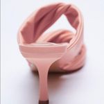 ZARA pink thick strap mule heel sandals blogger style | US 10, EU 41 Photo 6