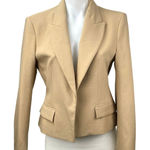 ZARA Women's Tan Khaki Long Sleeve Peak Lapel Blazer Coat Suit Jacket Size M Photo 0
