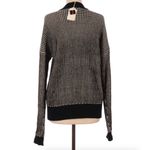 Hem & Thread  black white zip up cardigan NWT Medium‎ Photo 1