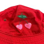 Hand Painted Heart Cherries Red Bucket Hat Photo 7