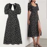 Reformation WILDFLOWER POLKA-DOT GEORGETTE MIDI DRESS IN BLACK 2 Photo 3