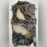 Susan Graver  Mixed Print Sleeveless Shirt
Mock Neck Jersey Knit Blouse Size: M Photo 2