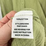 August Sky Light Green 100% Brushed Cotton Short Sleeve Button‎ Front Midi Dress Photo 6