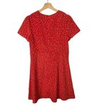 Allegra K  Cherry Red Floral Ruffle Trim Short Sleeve Mini Dress S Photo 2