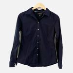 Banana Republic Navy Blue Button Up Blouse Shirt Professional Workwear Size 8 Photo 0