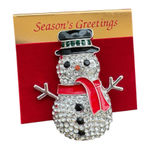 Festive Snowman Brooch with Red Scarf Photo 0