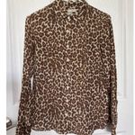 J.Crew prefect cheetah print silk cotton mix button down shirt brown 2 Photo 14