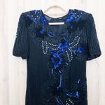 Jakelin Designs Womens Silk Beaded Dress Size M Black Gatsby Art Deco Cocktail Size M Photo 1