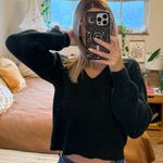 Pink Rose Green V-neck cropped sweater Photo 1