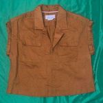 Anthropologie  Brown Short Sleeve Shirt size Small Photo 0