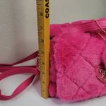 Juicy Couture Les's Get Cozy Crossbody Pink Flash Faux Fur Photo 8