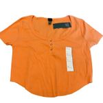 Wild Fable Women's Light Orange Short Sleeve Cropped T-Shirt - Size XL - NWT Photo 0