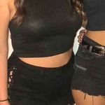 LA Hearts Black Halter Crop Top Photo 0