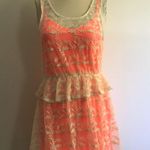 Lace Ruffle Layered Pink Cute Dress Size M Photo 1