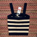 NWT MICHAEL KORS NAUTICAL NAVY & GOLD STRIPE CROP TANK Blue Size XS Photo 2
