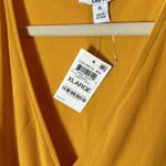 Bar III  Sleeveless Elastic Waist Crossover Ruffle Blouse Varsity Gold Photo 2