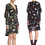 Joie  Tamarice A-Line Long Sleeve Dress in Floral Caviar Black Size 4 NEW Photo 1