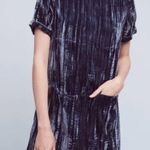 Anthropologie | Floreat Crinkled Velvet Navy Mini Dress XS Photo 7