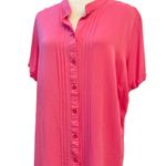 cj banks Womens Hot Pink Dolmen Short Sleeve Blouse Size 1X Photo 2