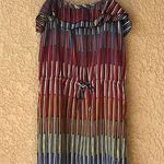 Gap Colorful Ruffle Striped Dress Pockets, Drawstring, & Adjustable Straps XS Photo 0