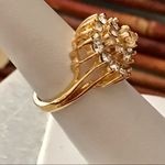 Cocktail Ring Sparkle Galore Size 6 Gold Photo 3