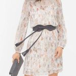 White House | Black Market white & rose gold metallic print open back dress size 2 Photo 0