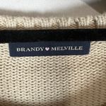 Brandy Melville ‎ Oversized Sweater One Size Cream Cotton Navy Stripe Nautical Photo 3