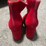 Chelsea and Violet  Red Ankle Bootie Velvet Size 8.5M Photo 3