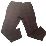 Women's Brown Plaid Straight Leg Crop Pants Size 16 Photo 9
