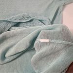 Pure J Jill Aqua Blue Linen Blend Asymmetrical Crochet Hem Tunic Top Size XL Photo 4