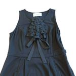Leifsdottir Anthropologie Sleeveless Black Ruffle Dress Bow Sheath Size Medium Photo 2
