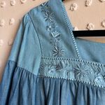 Kate Spade  Broome Street Chambray Embroidered Ombre‎ Long Sleeve Sz S Photo 2