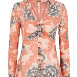 Free People Sheer Flower Button Up Top XS Photo 6