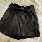 American Threads Black Leather Skort Photo 0