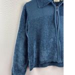 Classic Elements Womens Petite Medium Blue Acrylic Zip-Up Cardigan Sweater Photo 1