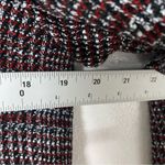 Banana Republic Tweed Blazer Plaid Black Red 10 Double Breasted Buttons Fringe Photo 7
