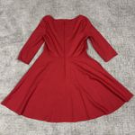 Kate Spade Dress Womens Large Red Boat Neck Ponte Fit Flare Pockets Holiday Photo 6