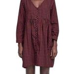 ZARA Women Over Sized Long Sleeve Christmas Plaid Pocket Red M Photo 0