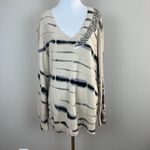 Torn By Ronny Kobo Tunic Sweater M 100% Cashmere Tie Dye Bead Embellishe… Photo 11