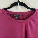 Kay Unger Top Magenta Long Sleeve Soft Knit Mesh Panel Logo Pullover T Sz L NWT Photo 2