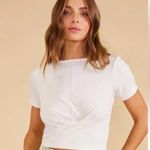 MINKPINK  NWT Zeta Crop Tee in white - med Photo 0