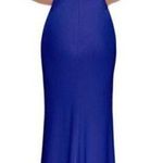 La Femme  One-Shoulder Jersey Gown in Royal Blue Size US 12 Photo 1