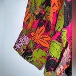 C&C California c c california 1X‎ Collar Button Down Linen Colorful Palm Leaf Jungle Print Photo 3