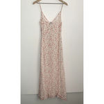 Ganni Printed Georgette Button-Front Slip Dress in Egret Womens Midi Size Small Photo 2